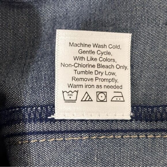 NWT National Vintage Blue Chambray Denim Midi Dress M Tiered MuuMuu Boho Western - Picture 6 of 12